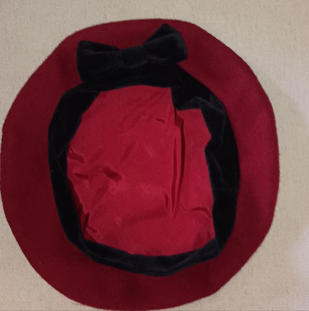 Jennifer Moore Vintage girls Red Black Dress Coat Hat 6x